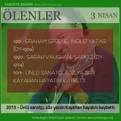 Bugün ölenler özet 03 Nisan