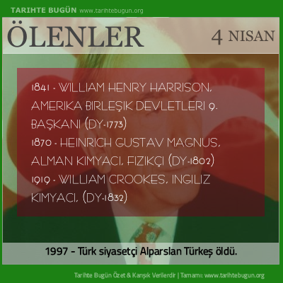 Bugün ölenler özet 04 Nisan