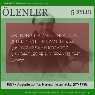 Bugün ölenler özet 05 Eylül