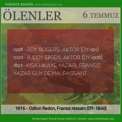 Bugün ölenler özet 06 Temmuz