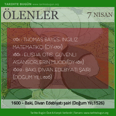 Bugün ölenler özet 07 Nisan