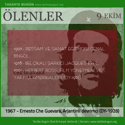 Bugün ölenler özet 09 Ekim