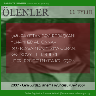 Bugün ölenler özet 11 Eylül