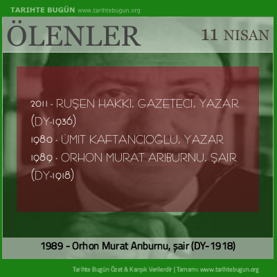 Bugün ölenler özet 11 Nisan