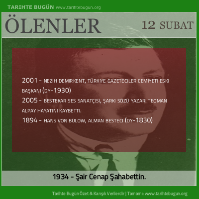 Bugün ölenler özet 12 Şubat