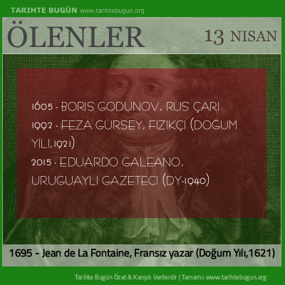 Bugün ölenler özet 13 Nisan