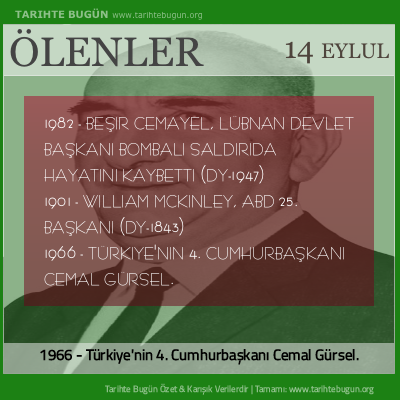 Bugün ölenler özet 14 Eylül