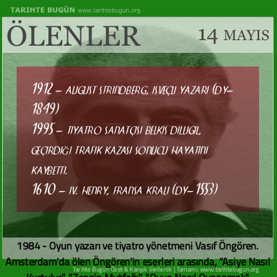 Bugün ölenler özet 14 Mayis
