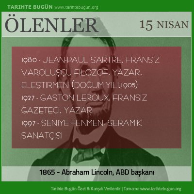 Bugün ölenler özet 15 Nisan