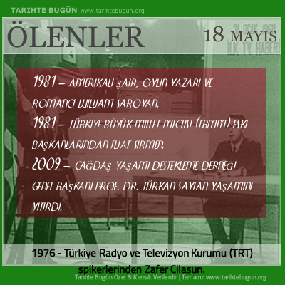 Bugün ölenler özet 18 Mayis