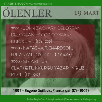 Bugün ölenler özet 19 Mart