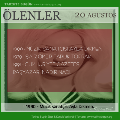 Bugün ölenler özet 20 Ağustos