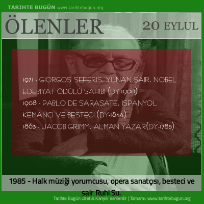 Bugün ölenler özet 20 Eylül