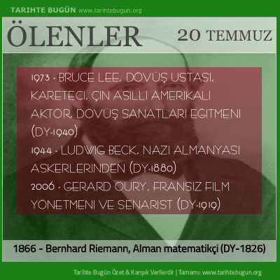 Bugün ölenler özet 20 Temmuz