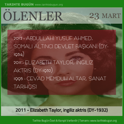 Bugün ölenler özet 23 Mart