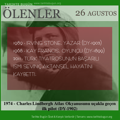 Bugün ölenler özet 26 Ağustos