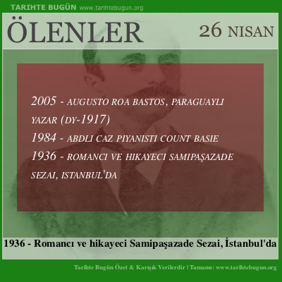 Bugün ölenler özet 26 Nisan