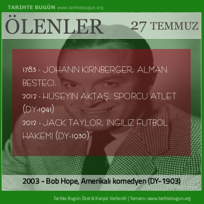 Bugün ölenler özet 27 Temmuz