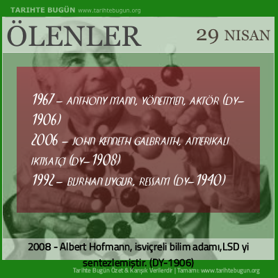 Bugün ölenler özet 29 Nisan