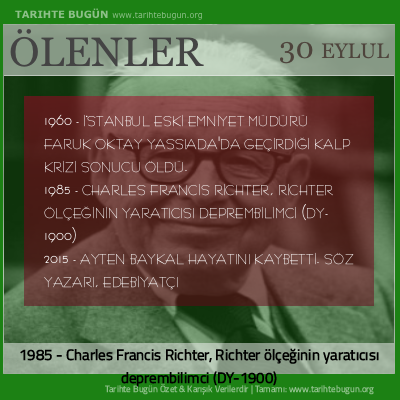 Bugün ölenler özet 30 Eylül