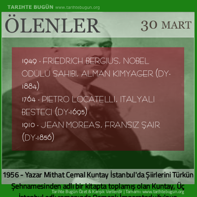 Bugün ölenler özet 30 Mart