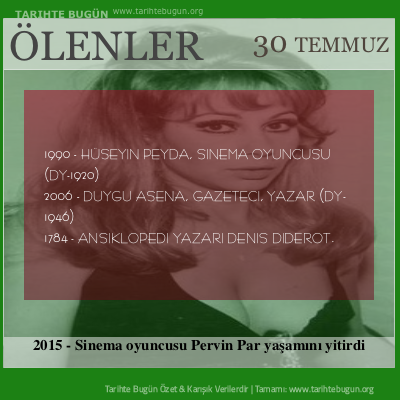 Bugün ölenler özet 30 Temmuz