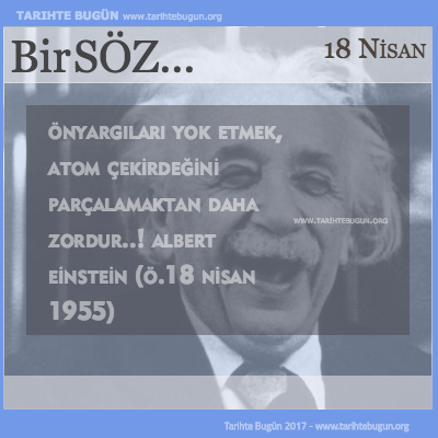 Günün Sözü Albert Einstein Önyargıları yok etmek