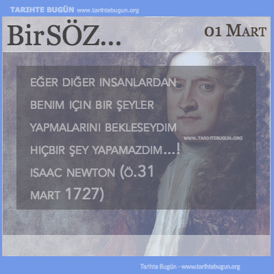 Günün Sözü Isaac Newton diğer insanlardan