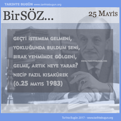 Günün Sözü Necip Fazıl Kısakürek Gelme artık neye yarar
