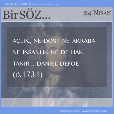Günün Sözü Daniel Defoe Açlık