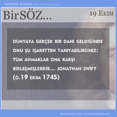 Günün Sözü Jonathan Swift onu şu işaretten tanıyabilirsiniz