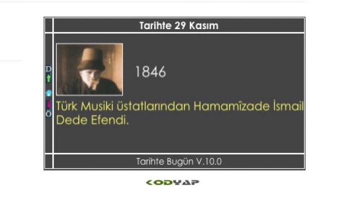 Sitenize Tarihte Bugün Yeni Kodları