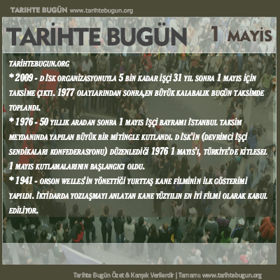 Tarihte Bugün olaylar özet 01 Mayis