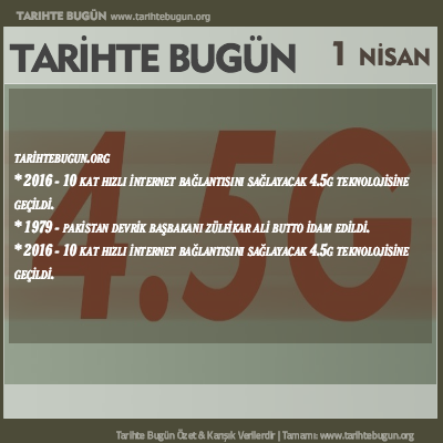Tarihte Bugün olaylar özet 01 Nisan
