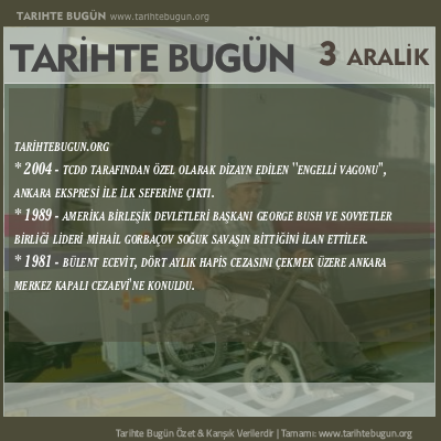 Tarihte Bugün olaylar özet 03 Aralik