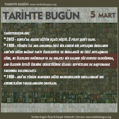Tarihte Bugün olaylar özet 05 Mart