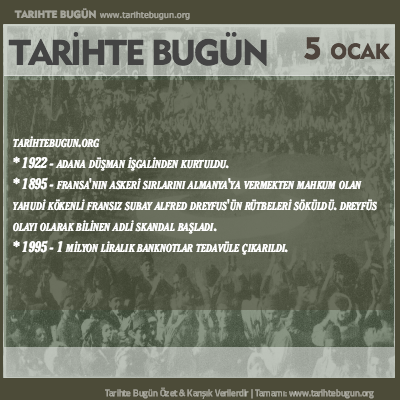 Tarihte Bugün olaylar özet 05 Ocak
