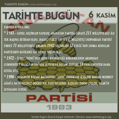 Tarihte Bugün olaylar özet 06 Kasim