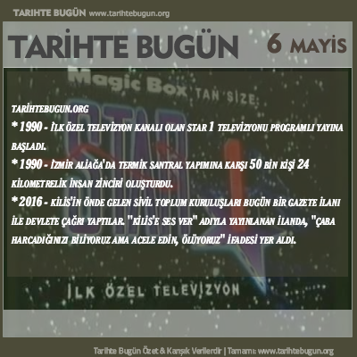 Tarihte Bugün olaylar özet 06 Mayis