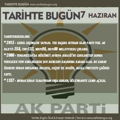 Tarihte Bugün olaylar özet 07 Haziran