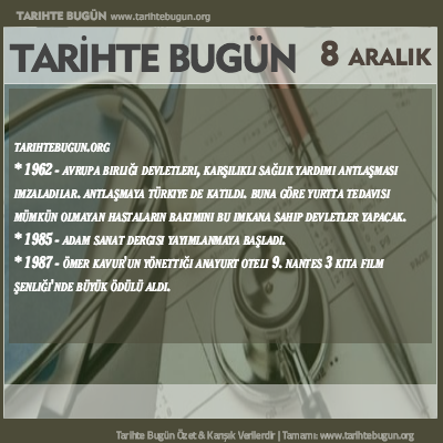 Tarihte Bugün olaylar özet 08 Aralik