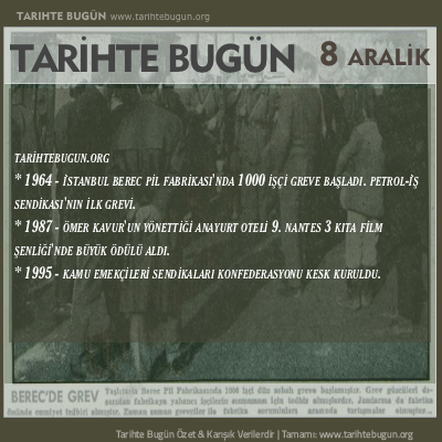 Tarihte Bugün olaylar özet 08 Aralik