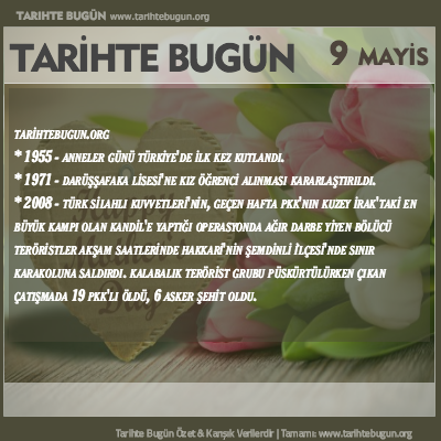 Tarihte Bugün olaylar özet 09 Mayis