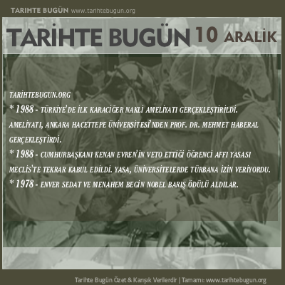 Tarihte Bugün olaylar özet 10 Aralik