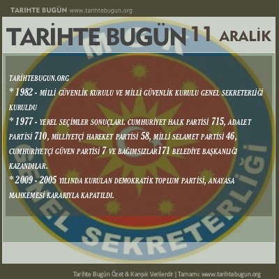 Tarihte Bugün olaylar özet 11 Aralik