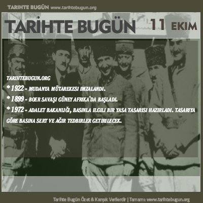 Tarihte Bugün olaylar özet 11 Ekim
