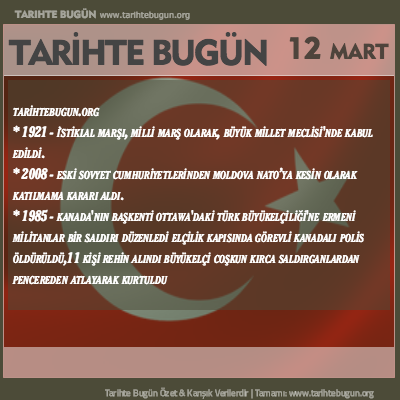 Tarihte Bugün olaylar özet 12 Mart
