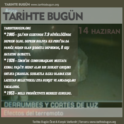Tarihte Bugün olaylar özet 14 Haziran