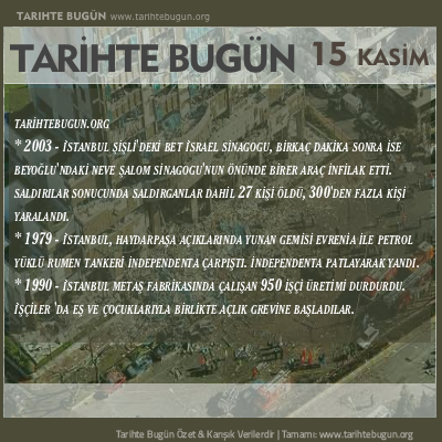 Tarihte Bugün olaylar özet 15 Kasim