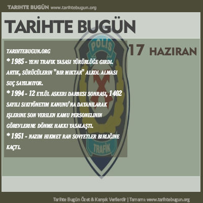 Tarihte Bugün olaylar özet 17 Haziran